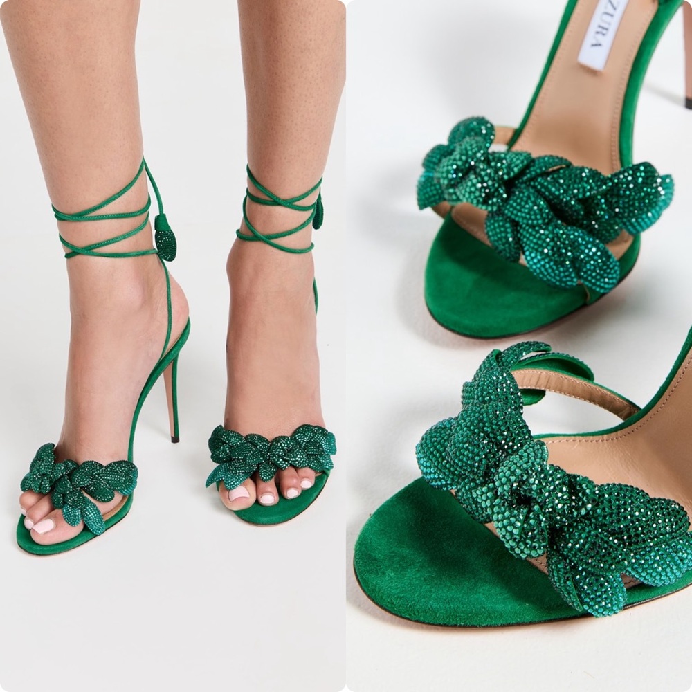 Like new Aquazzura 105mm Galactic Flower Sandals 37 $1,395 - Picture 1 of 13